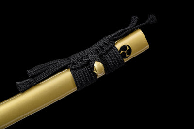 Kinmon 金紋 Katana – 1060 Steel, Blue Finish, Gold Saya – view 3