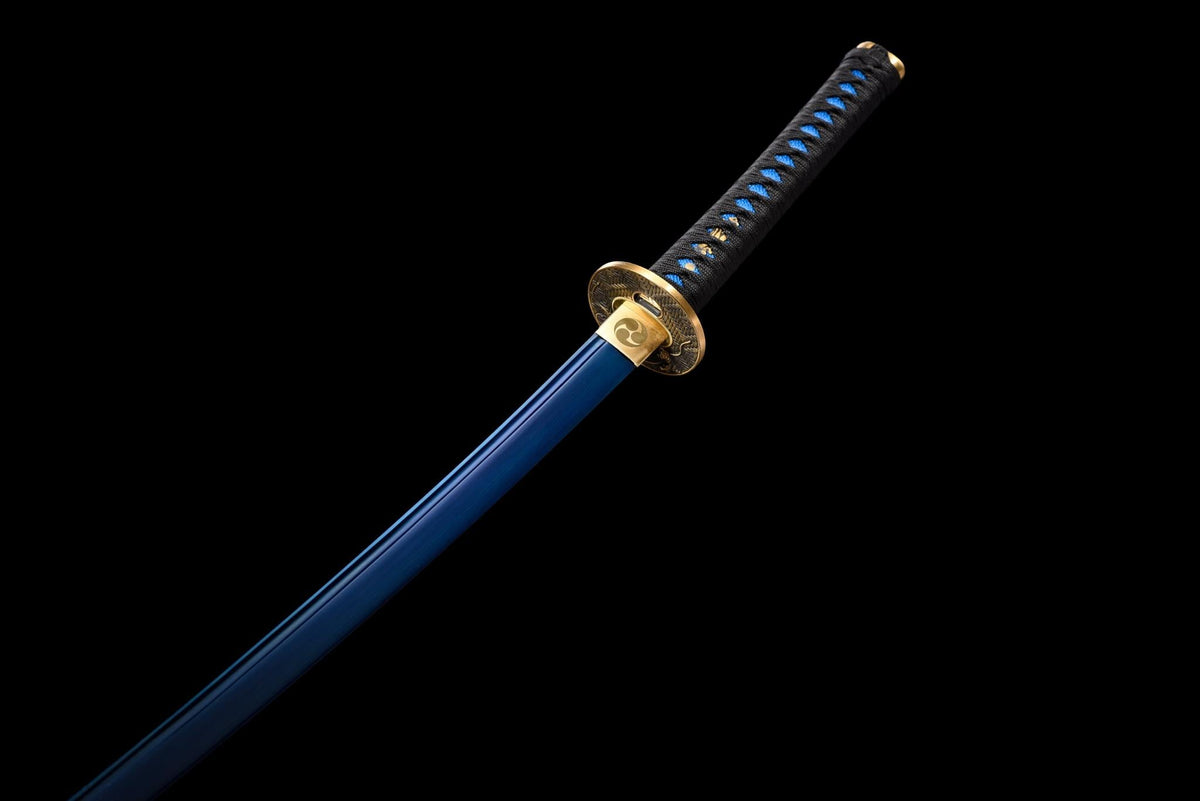 Katana Aoi Yoru 青い夜 – 1060 Steel, Blue Lacquered Saya – view 13