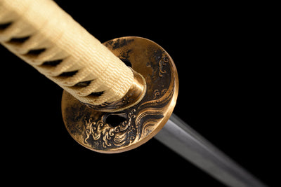 Kogane Ryu 黄金龍 Katana — T10 Steel, Golden Dragon Saya – view 9