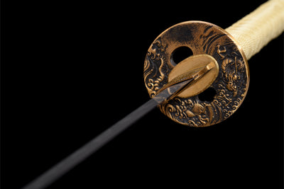 Kogane Ryu 黄金龍 Katana — T10 Steel, Golden Dragon Saya – view 14