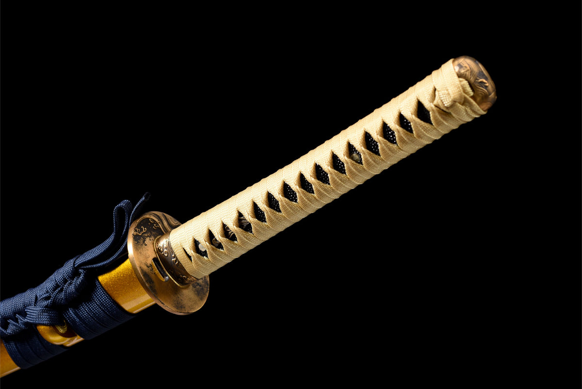 Kogane Ryu 黄金龍 Katana — T10 Steel, Golden Dragon Saya – view 16