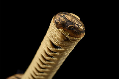 Kogane Ryu 黄金龍 Katana — T10 Steel, Golden Dragon Saya – view 17