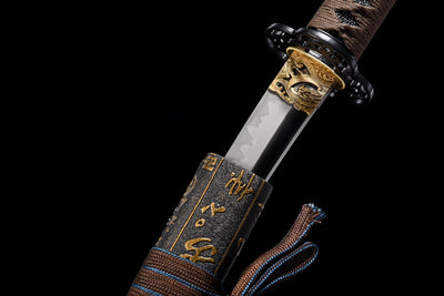 Kurogane Tantō 黒金短刀 – Black & Gold, T10 Steel – view 10