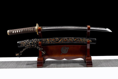Kokuryū Wakizashi 黒竜 – T10 Steel with Hamon – view 10