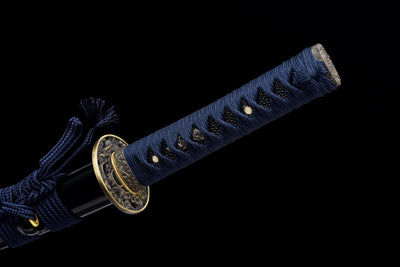 Ginryū Wakizashi 銀龍 – Damascus Steel, Silver Dragon Saya – view 15