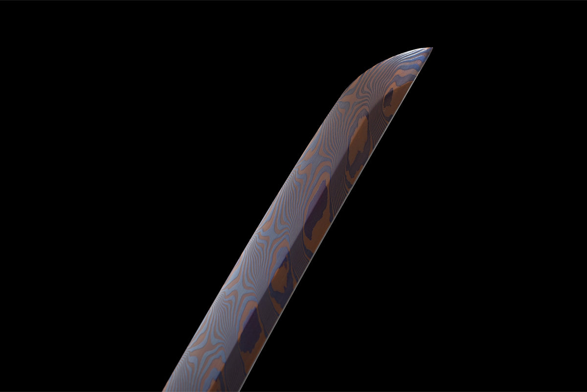 Kurenai Hana 紅花 Katana – Damascus Steel – view 6