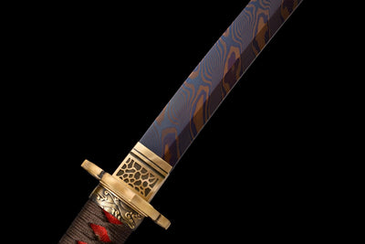 Kurenai Hana 紅花 Katana – Damascus Steel – view 7