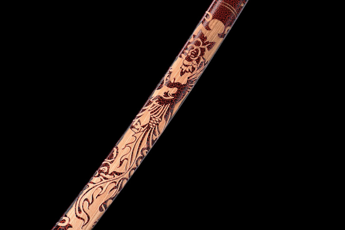 Kurenai Hana 紅花 Katana – Damascus Steel – view 11