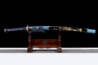 Ame Hana 雨花 Katana, Damascus Steel with Hamon – view 2