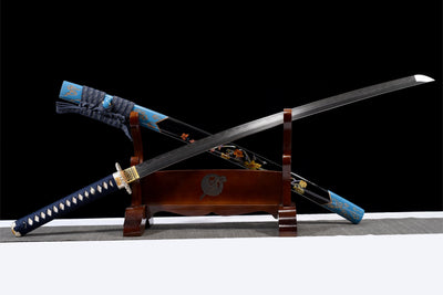 Ame Hana 雨花 Katana, Damascus Steel with Hamon – view 3