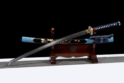 Ame Hana 雨花 Katana, Damascus Steel with Hamon – view 4