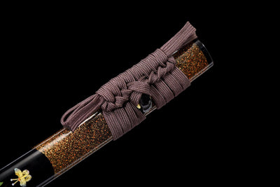 Kiku Hana 菊花 Katana – Damascus Steel, Floral Saya – view 10