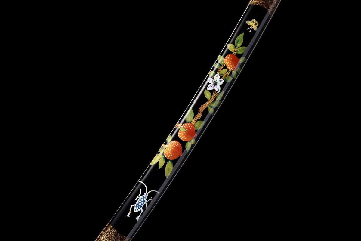 Kiku Hana 菊花 Katana – Damascus Steel, Floral Saya – view 11