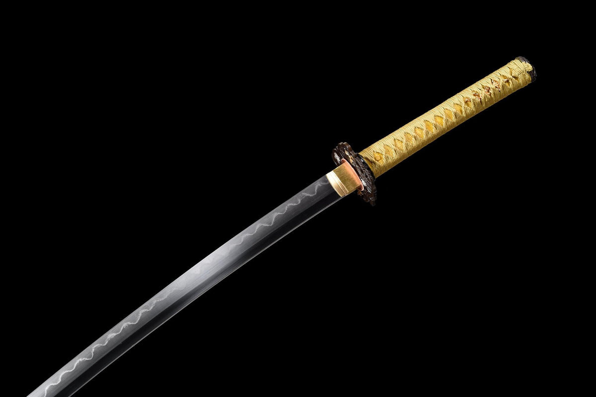Kintsurugi 金鶴刀 Katana – San-Mai Damascus, Golden Crane – view 8