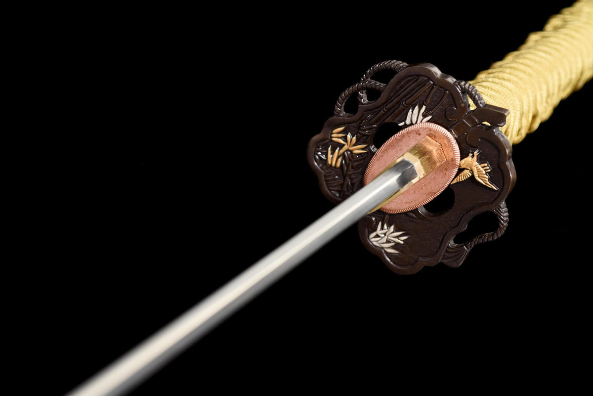 Kintsurugi 金鶴刀 Katana – San-Mai Damascus, Golden Crane – view 9
