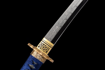 Seiryū Wakizashi 青龍 – T10 Steel, Dragon Fittings, Starry Saya – view 5