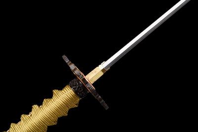 Kintsurugi 金鶴刀 Katana – San-Mai Damascus, Golden Crane – view 12