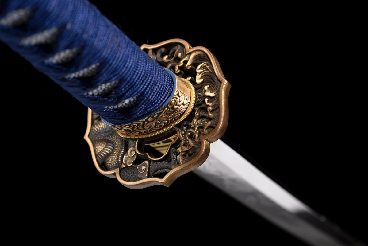 Seiryū Wakizashi 青龍 – T10 Steel, Dragon Fittings, Starry Saya – view 7