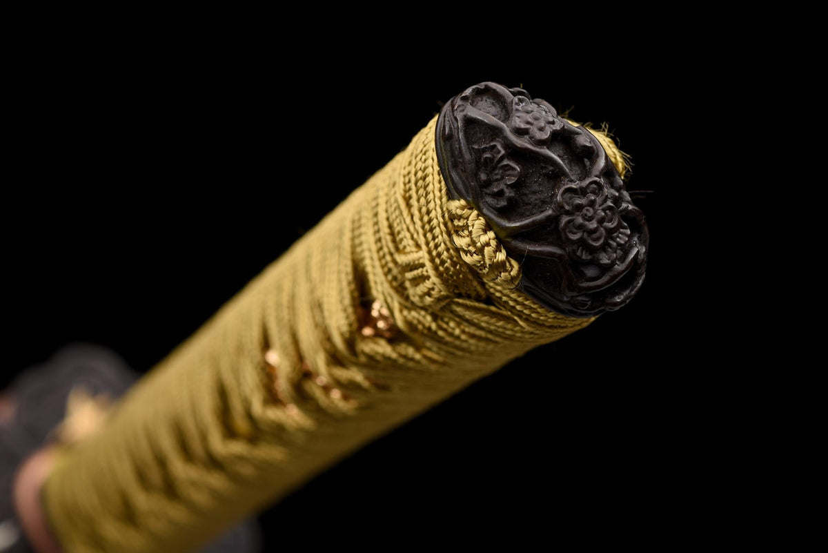 Kintsurugi 金鶴刀 Katana – San-Mai Damascus, Golden Crane – view 16