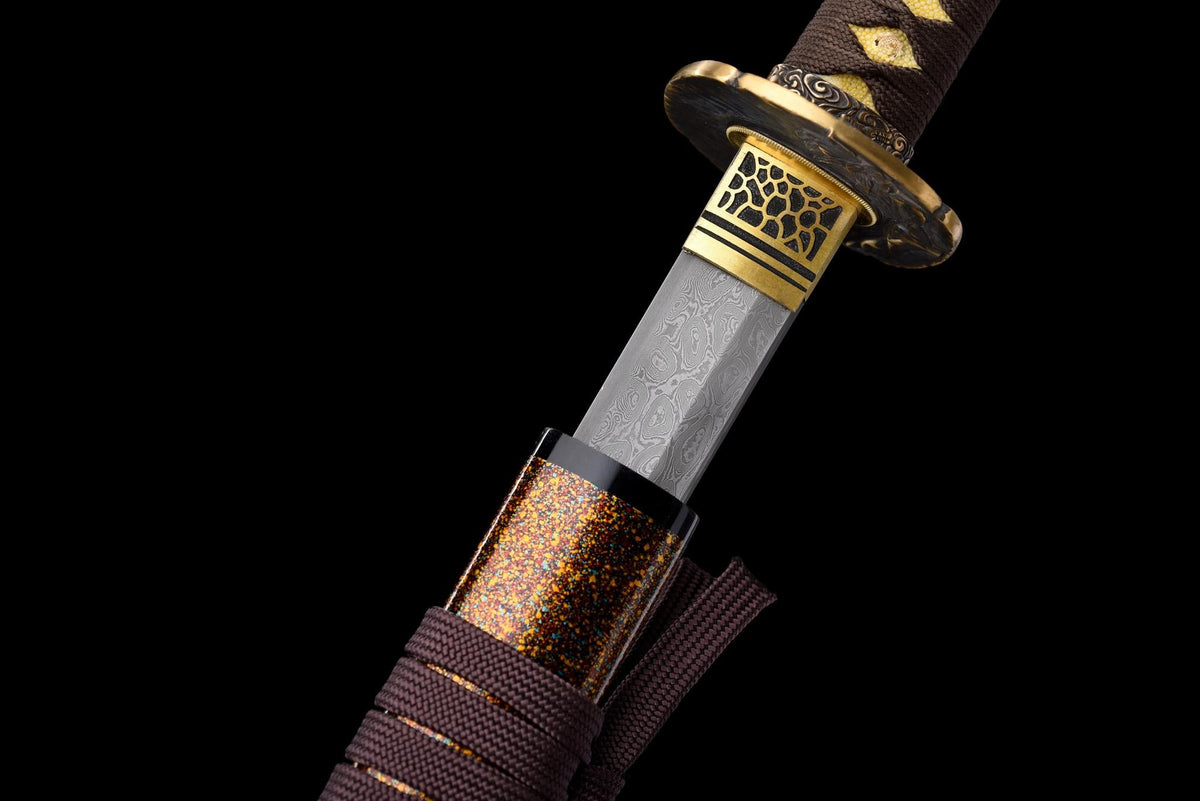 Kōyō Katana 紅葉 – Damascus Steel, Autumn-toned Saya – view 15