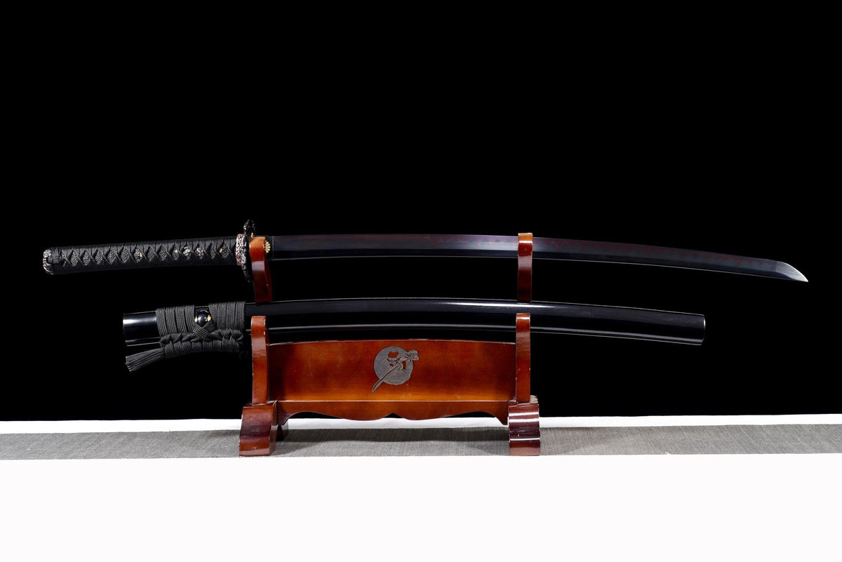 Kokuenmaru 黒炎丸 Katana – T10 Steel, Red Hamon – view 1