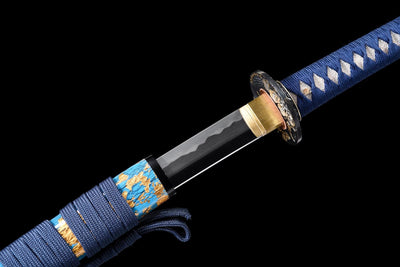 Ryu no Kiba 龍の牙 Katana – Fang of the Dragon, Blue & Gold Saya – view 10