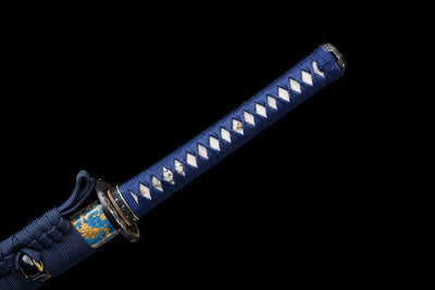 Ryu no Kiba 龍の牙 Katana – Fang of the Dragon, Blue & Gold Saya – view 15