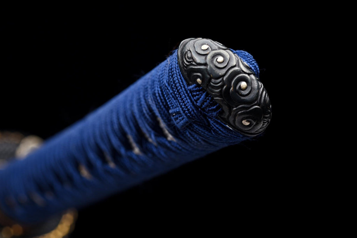 Ryu no Kiba 龍の牙 Katana – Fang of the Dragon, Blue & Gold Saya – view 16