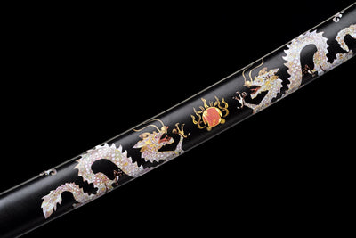Odachi Dragon 龍 — Hand-Forged T10 Steel, Clay-Tempered Hamon – view 14