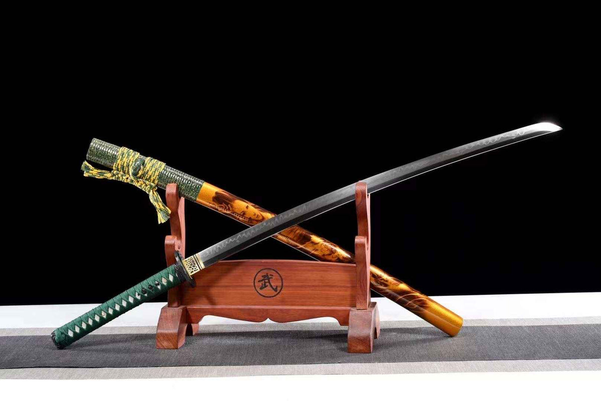 Geisha 芸者 Katana – T10 Carbon Steel with Hamon Line – view 1
