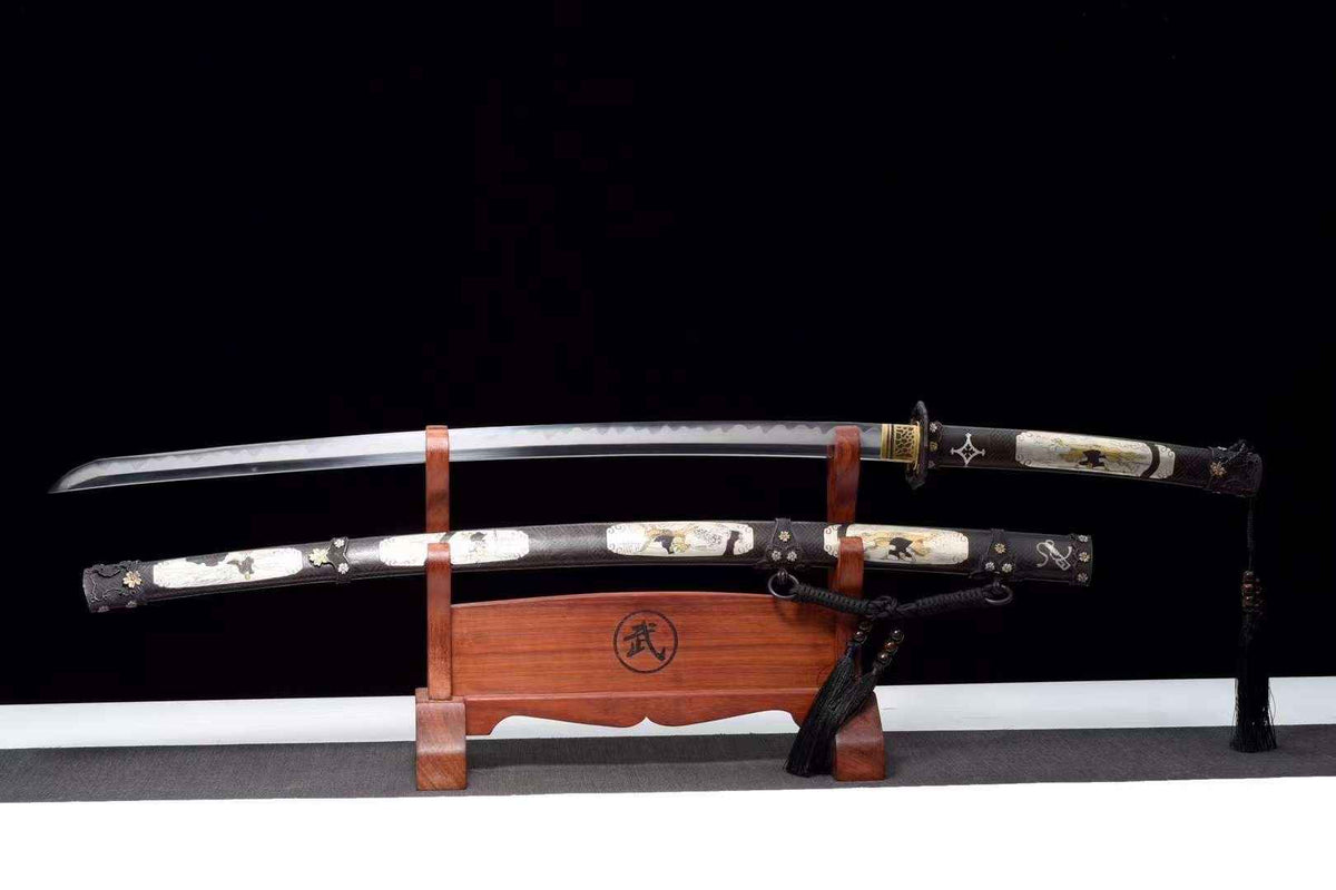 Shōgun 将軍 Katana – Damascus Steel, Sculpted Copper Saya & Tsuka – view 1