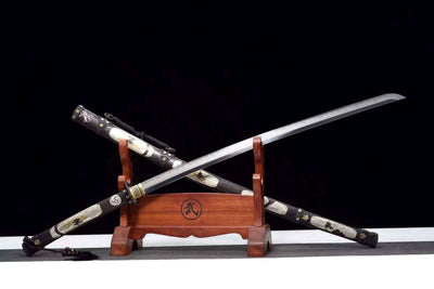 Shōgun 将軍 Katana – Damascus Steel, Sculpted Copper Saya & Tsuka – view 4