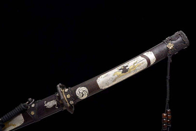 Shōgun 将軍 Katana – Damascus Steel, Sculpted Copper Saya & Tsuka – view 5