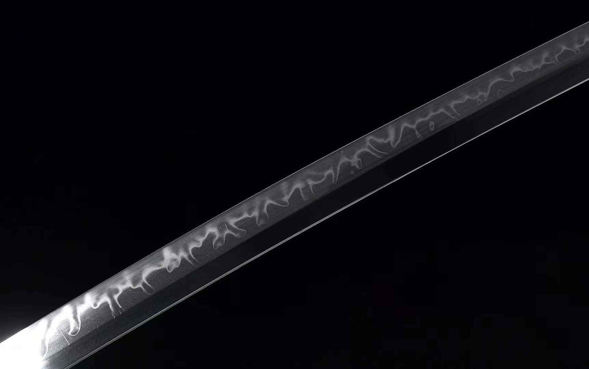 Tsuyo 強 Katana – T10 Carbon Steel, Black Saya, Brass Tsuba – view 8