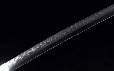 Tsuyo 強 Katana – T10 Carbon Steel, Black Saya, Brass Tsuba – view 8