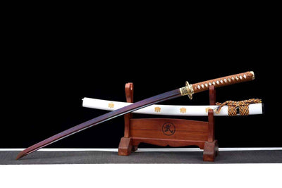 Heiwa 平和 Katana — Purple T10 Blade, White Floral Saya – view 5