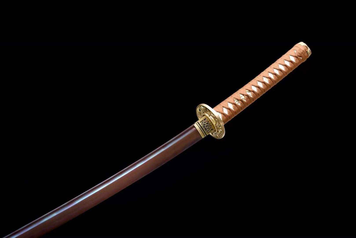 Heiwa 平和 Katana — Purple T10 Blade, White Floral Saya – view 9