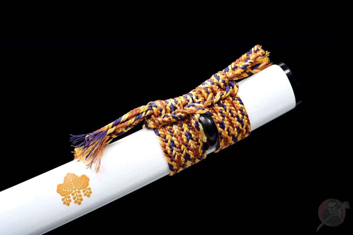 Heiwa 平和 Katana — Purple T10 Blade, White Floral Saya – view 10