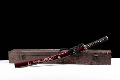 Ryujin 龍神 Short Katana – 52 cm Blade, T10 & Damascus Steel – view 3