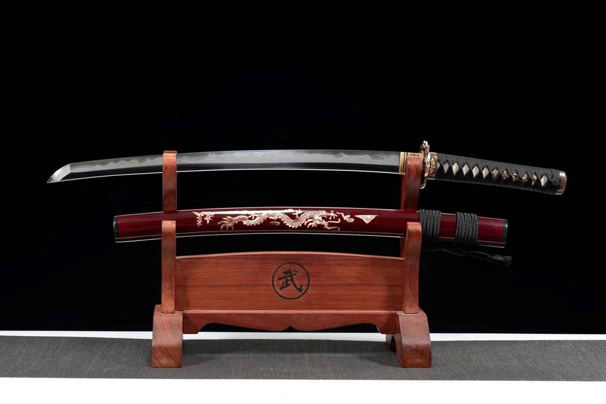 Ryujin 龍神 Short Katana – 52 cm Blade, T10 & Damascus Steel – view 1