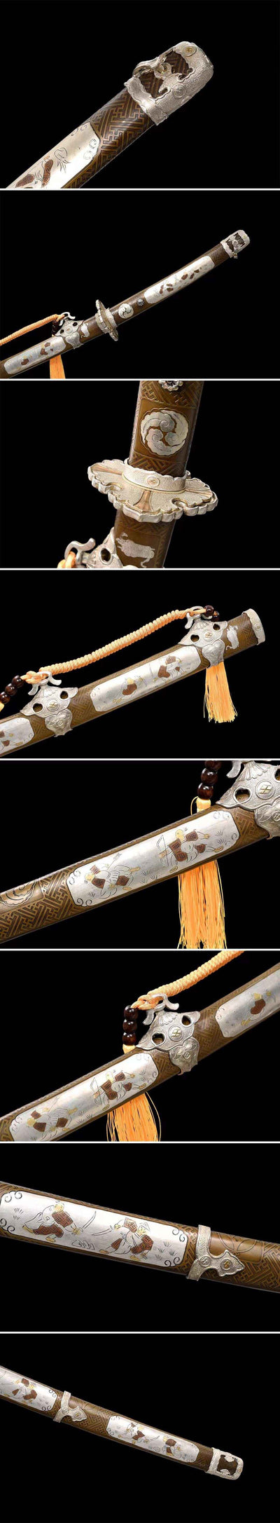 Hasunohana 蓮の花 Katana – Reddish Damascus Blade, Copper Saya – view 7