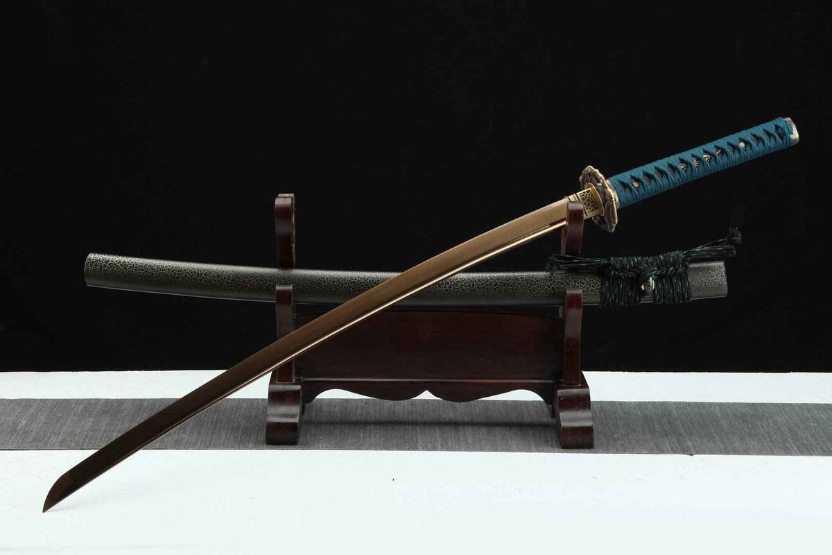 Katana Shizen 自然 – Gold Damascus Steel Blade – view 6