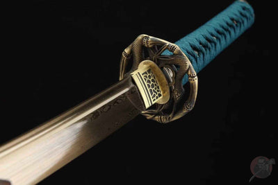Katana Shizen 自然 – Gold Damascus Steel Blade – view 7