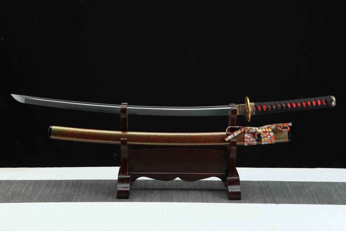 Tokugawa 徳川 Katana – Damascus Steel, Brass Tsuba – view 1