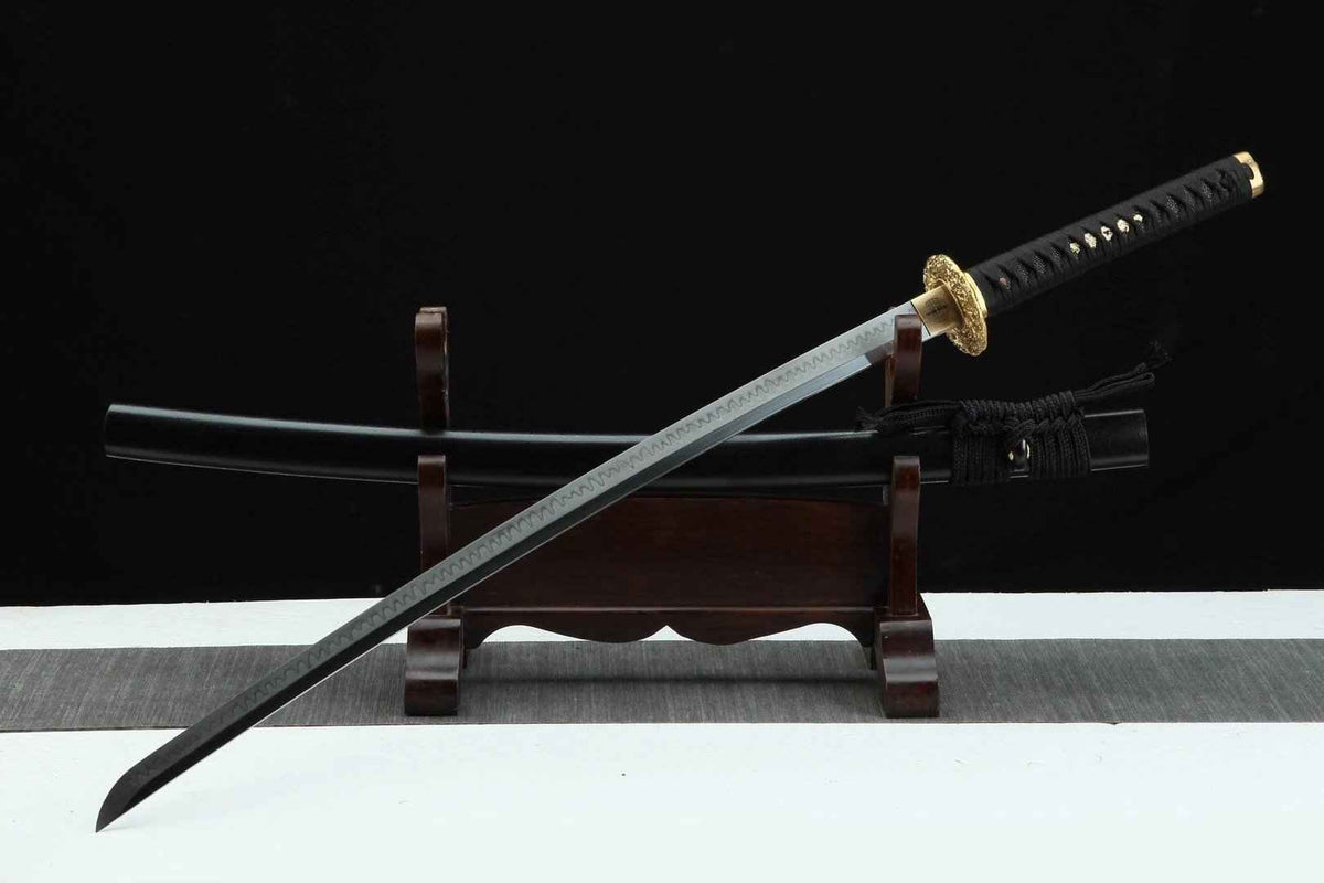 Kuro 黒 Katana – 1095 Steel, Maru Forge, Solid Brass Tsuba – view 6
