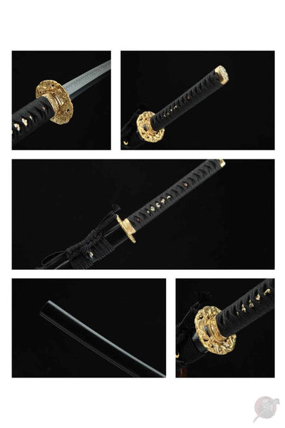 Kuro 黒 Katana – 1095 Steel, Maru Forge, Solid Brass Tsuba – view 7