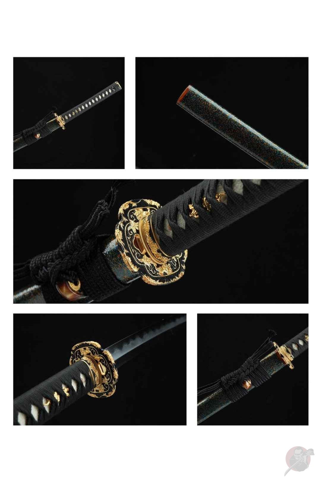 Sakana 魚 Katana, Damascus Steel, Iron-Brass Tsuba – view 6