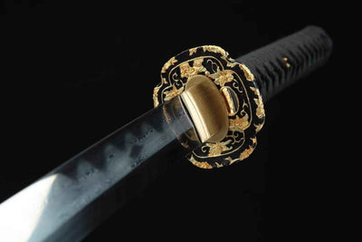 Sakana 魚 Katana, Damascus Steel, Iron-Brass Tsuba – view 8