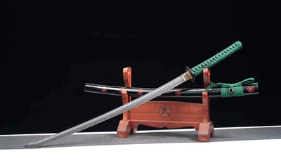 Nozomu 望む Katana — T10 Steel with Bo-hi, Floral Saya – view 1