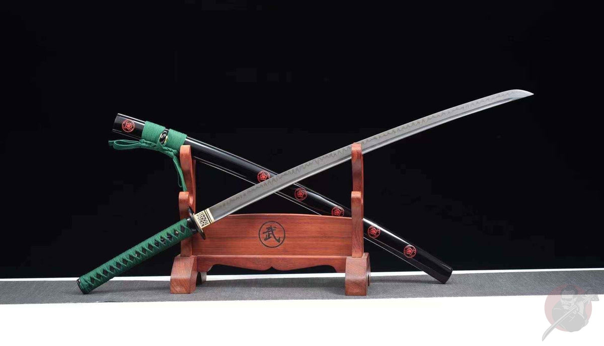Nozomu 望む Katana — T10 Steel with Bo-hi, Floral Saya – view 2